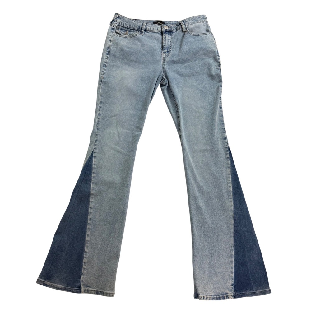 True Religion Joey Mid Rise Flare Jeans Light Wash Two Tone Denim W30 NWT $184
